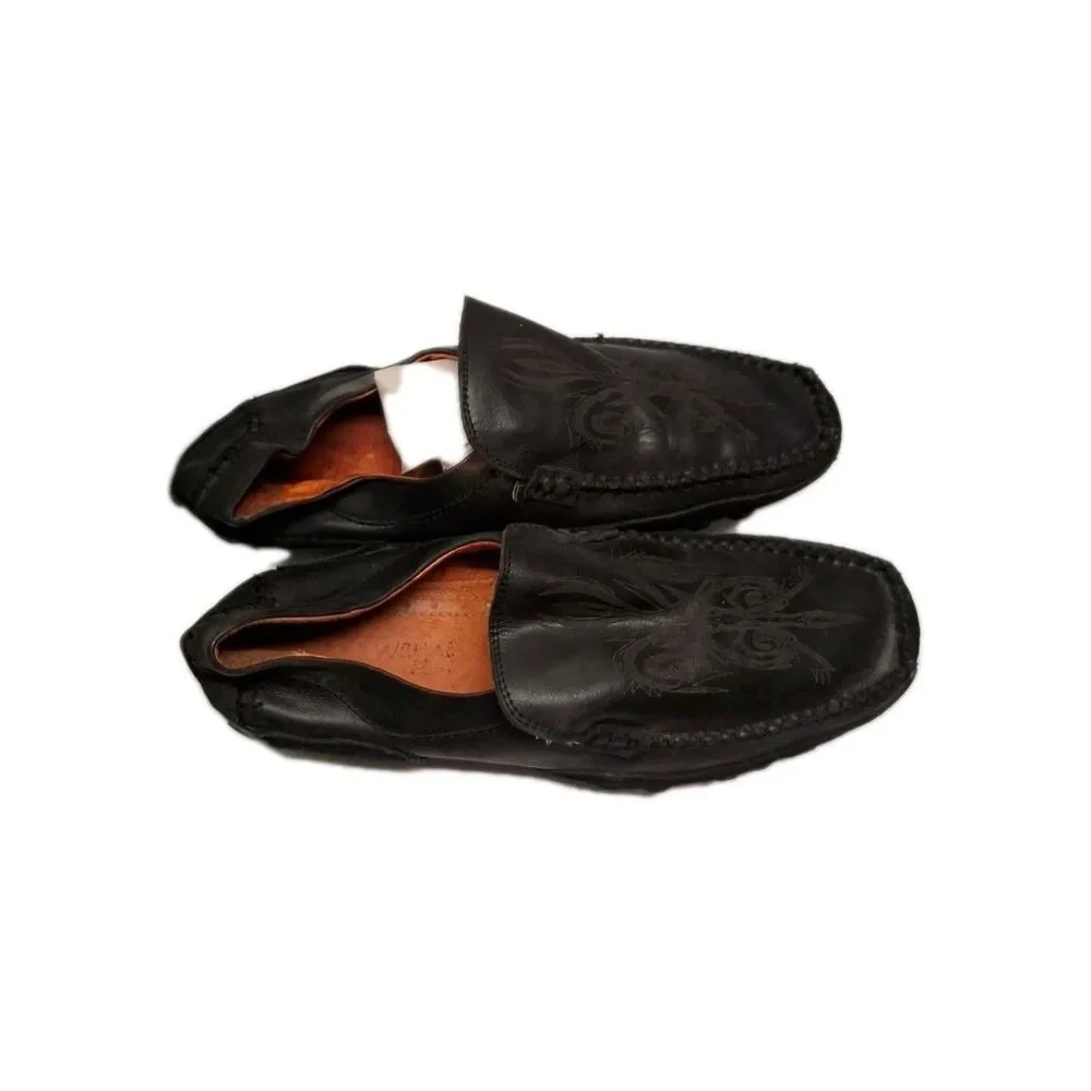 Robert Wayne Rays Men's Slip On Shoes Black Square Toe Sz 8